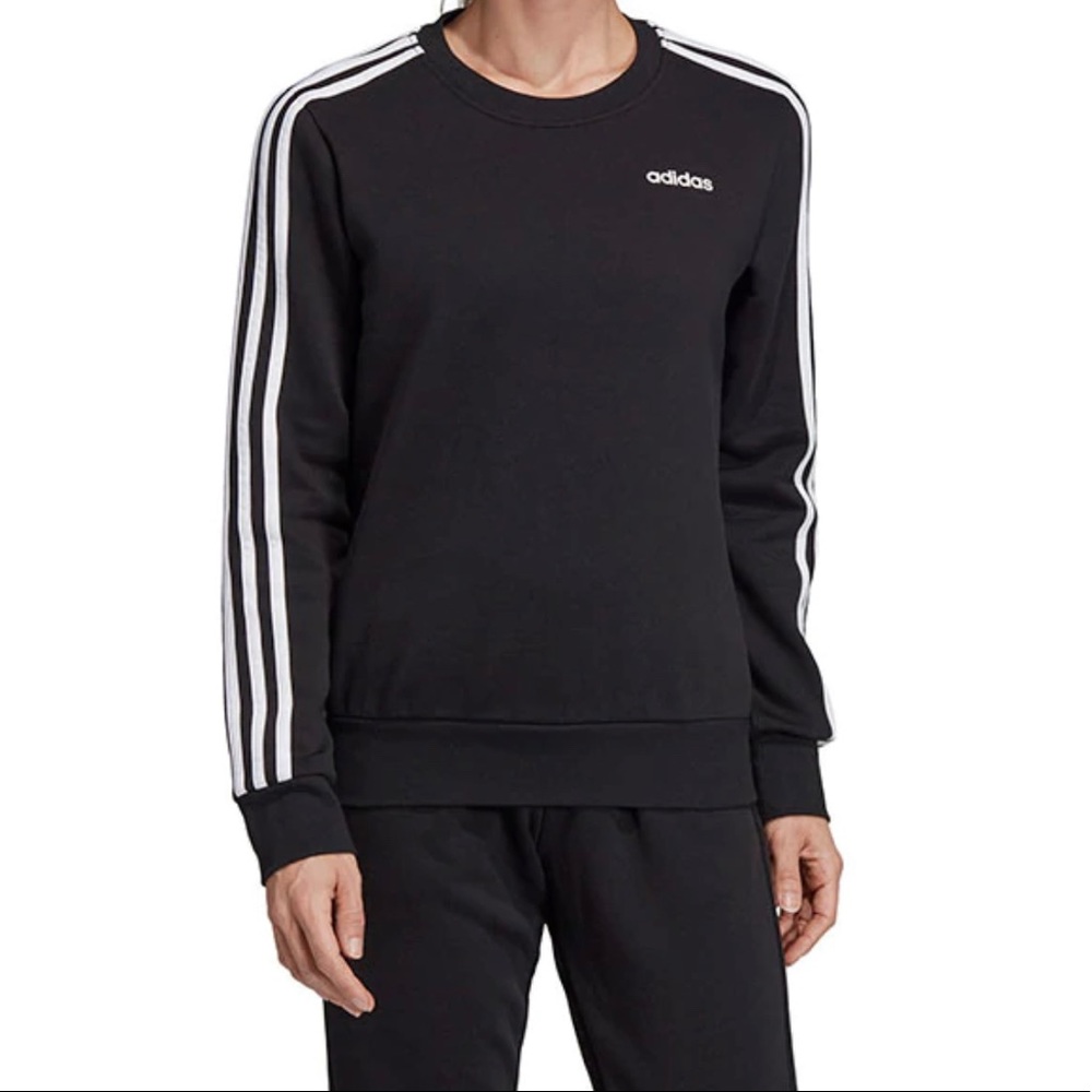 Adidas WOMEN'S ESSENTIALS 3-STRIPES SWEATSHIRT BLACK/WHITE